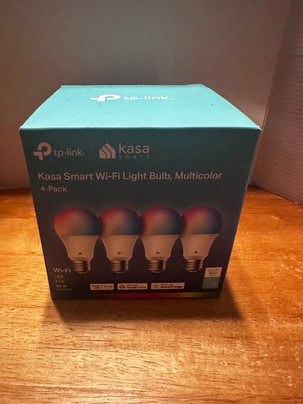 Kasa Smart Wi-Fi Light Bulbs Multicolor Dimmable 4-Pack